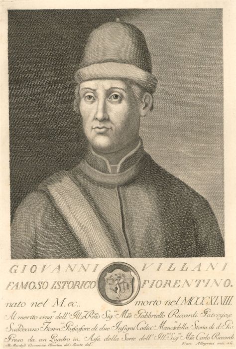 Allegrini after Domenico Bourbon - 1763 Engraving, Giovanni Villani