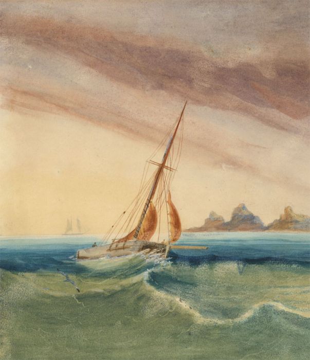 Late 19th Century Watercolour - Seascape with Ships