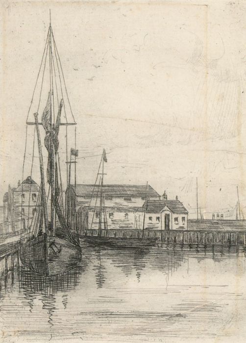 Early 20th Century Etching - Ship at Harbour