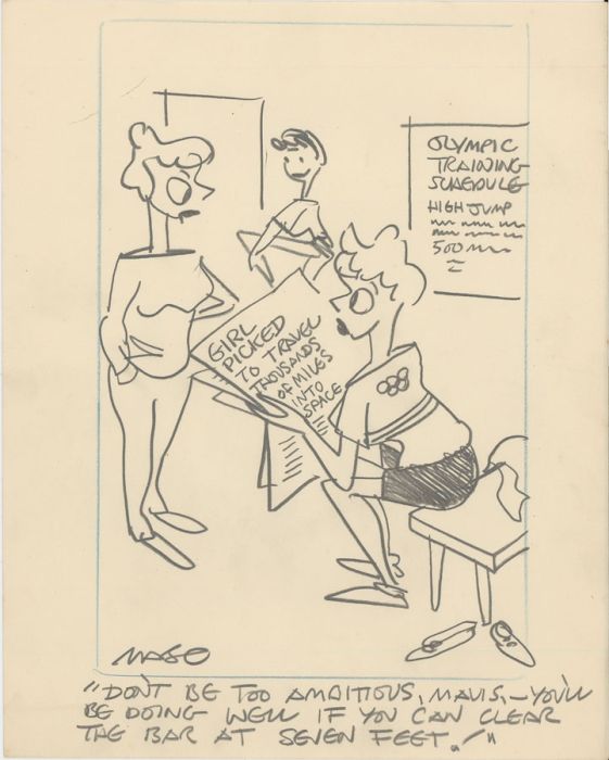 Robert S. E Coram (Maroc) - 20th Century Graphite Drawings, Comic Illustrations