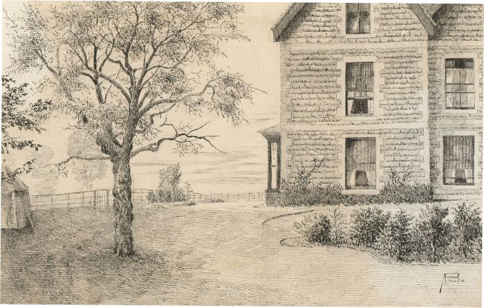 Alexander Blackwood - Late 19th Century Pen and Ink Drawing, Rural Garden