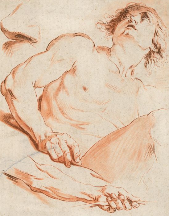 After Angelica Kauffman - Original 18th Century Etching, Study of a Young Man