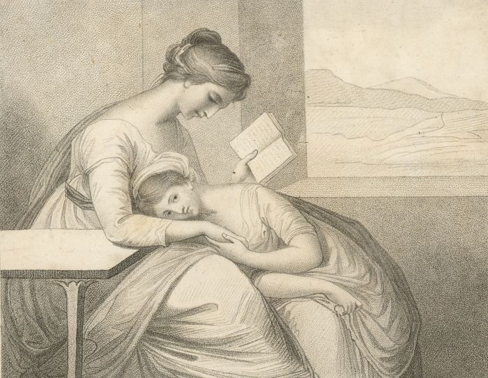 After Angelica Kauffman -19th Century Engraving, The Affectionate Sisters