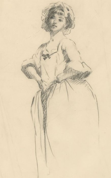 Henry P. Stevens - Early 20th Century Graphite Drawing, Portrait of a Young Lady