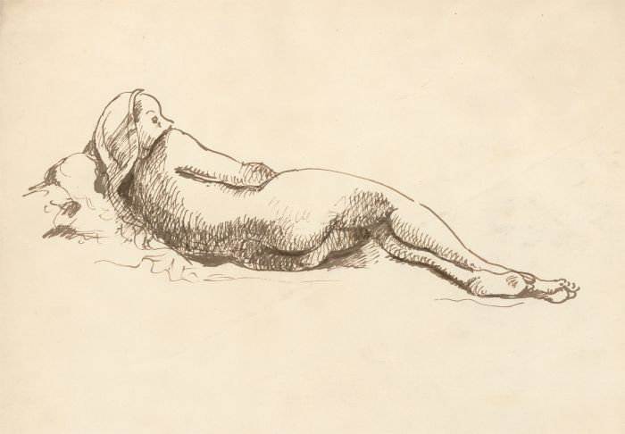 Georg Mayer-Marton - Mid 20th Century Pen and Ink Drawing, Reclining Nude
