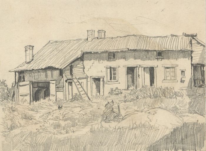 Hans James Berthold (b.1884) - Early 20th Century Graphite Drawing, Farm View