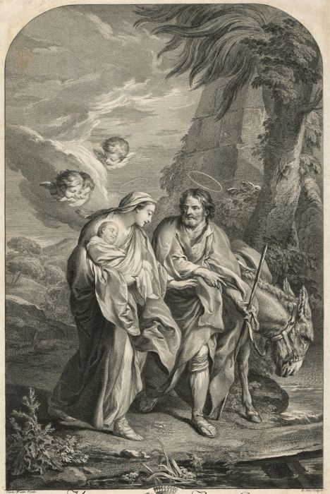 L. Cars after Carolus Wanloo - 18th Century Etching, The Holy Family