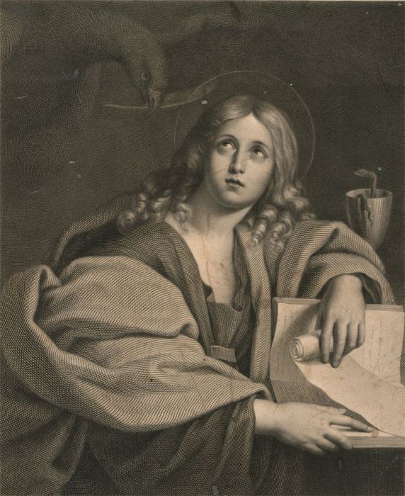 Johann F. W. Müller after Domenichino - 1812 Engraving, John the Evangelist