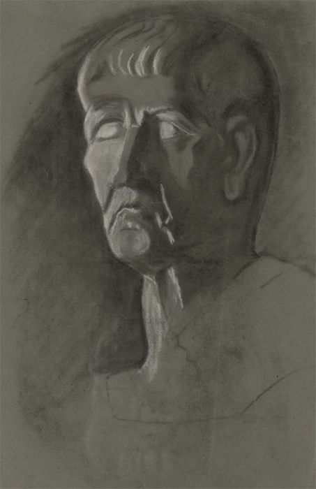 Mid 20th Century Pastel - Study of a Bust 