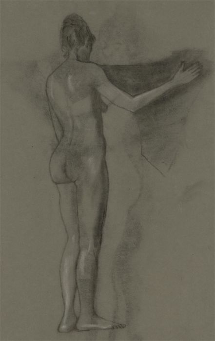 Mid 20th Century Pastel - Female Nude