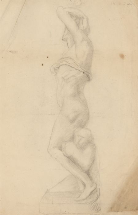 Mid 20th Century Graphite Drawing - Study of a Statue