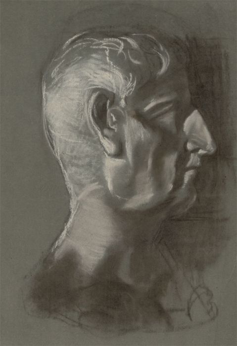 Mid 20th Century Pastel - Male Head Study 