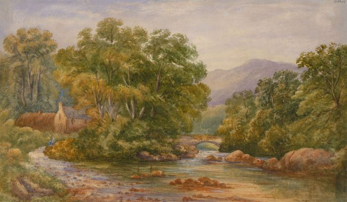 19th Century Watercolour - River Landscape