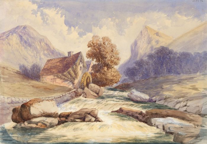 W.H Munro - Signed 1864 Watercolour, Scottish Mill