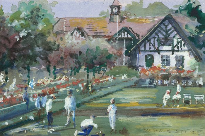 John Victor Emms (b. 1912) - Signed Contemporary Watercolour, Bowls, Worthing