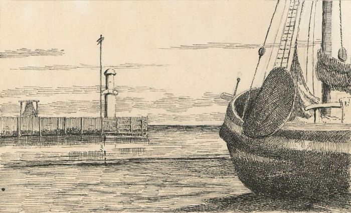 Alexander Blackwood - Late 19th Century Pen and Ink Drawing, Harbour Study