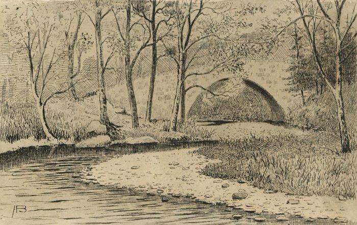 Alexander Blackwood - Late 19th Century Pen and Ink Drawing, Manor Bridge