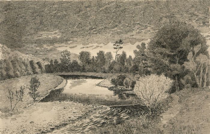 Alexander Blackwood - Late 19th Century Pen and Ink Drawing, River Scene