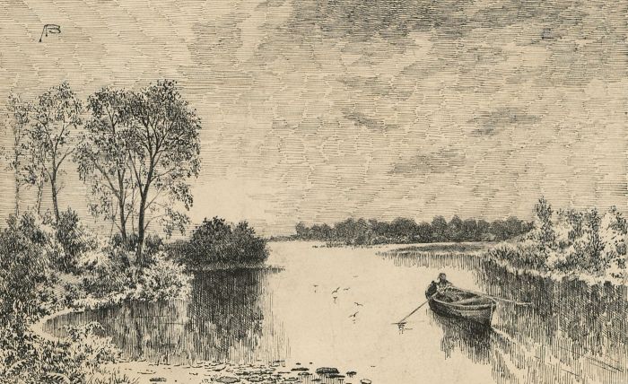 Alexander Blackwood - Late 19th Century Pen and Ink Drawing, Rowing Boat