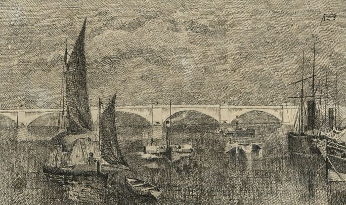 Alexander Blackwood - Late 19th Century Pen and Ink Drawing, Harbourside Scene