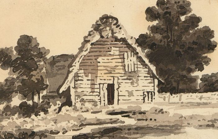 A Set of Four Monochrome 19th Century Watercolours - Rural Landscapes