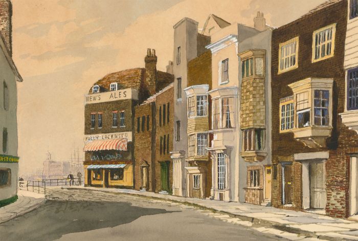 Mid 20th Century Watercolour - Broad Street, Portsmouth