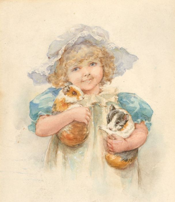 E. Heatley - Mid 19th Century Watercolour, My Pets