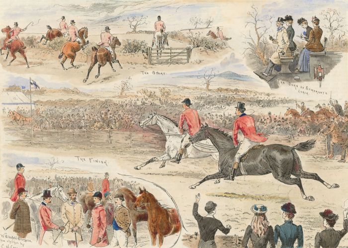 W. Stanfield Sturgess - Mid 19th Century Lithograph, Horse Racing