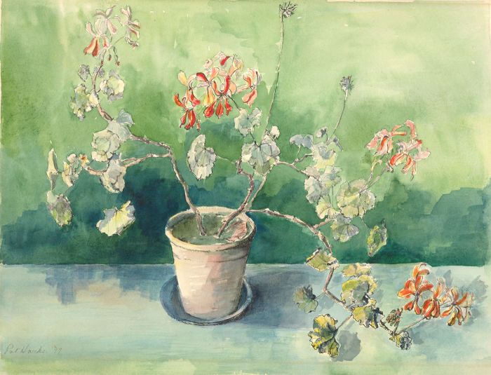 Pat Harker - Signed Contemporary Watercolour, Flower Pot