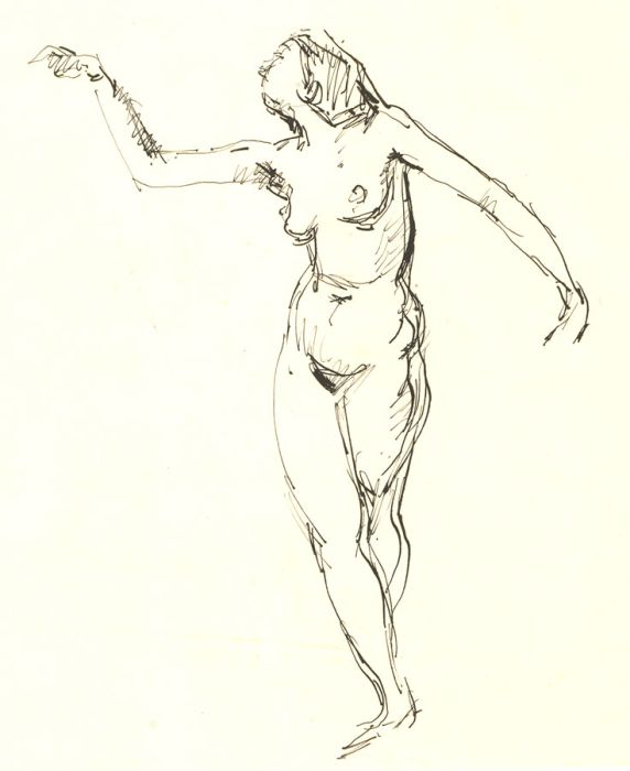 Peter Collins ARCA - Set of Seven c.1970s India Ink, Female Nude Studies