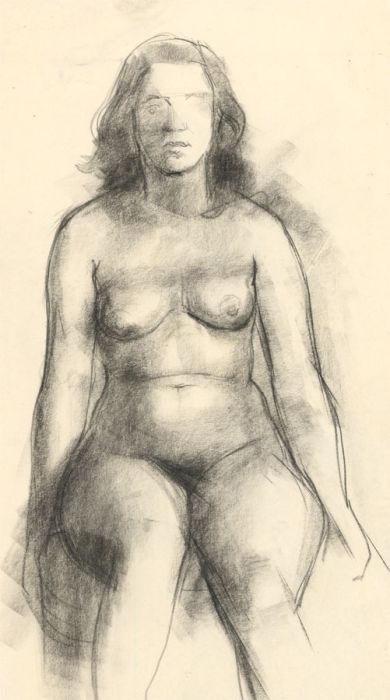 Peter Collins ARCA - Set of Five c.1970s Charcoal Drawing, Female Nude Studies