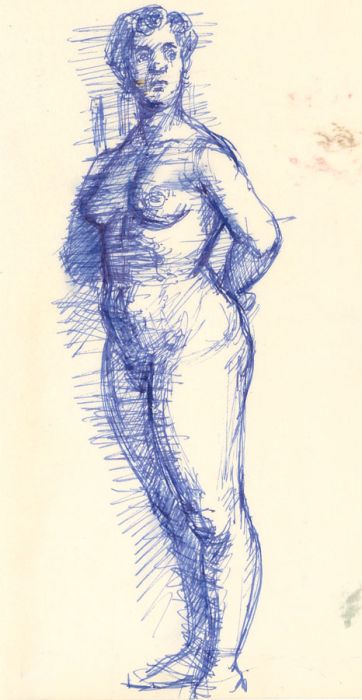 Peter Collins ARCA - Set of Ten c.1970s Pen and Ink Drawing, Female Nude Studies
