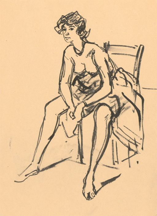 Peter Collins ARCA - Set of Three c.1970s India Ink, Studies of Women