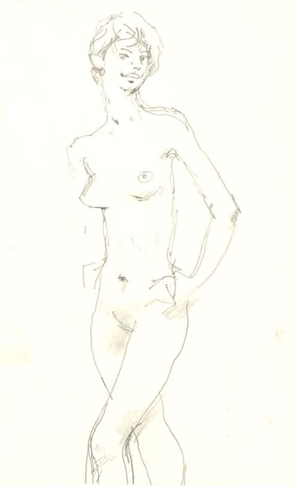 Peter Collins ARCA - Set of Four c.1970s Graphite Drawings, Female Nudes