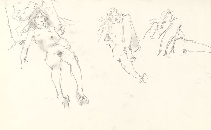 Peter Collins ARCA - Set of Seven c.1970s Graphite Drawings, Studies of Nudes