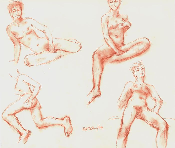 Peter Collins ARCA - Set of Ten c.1970s Female Nude Studies in Sanguine
