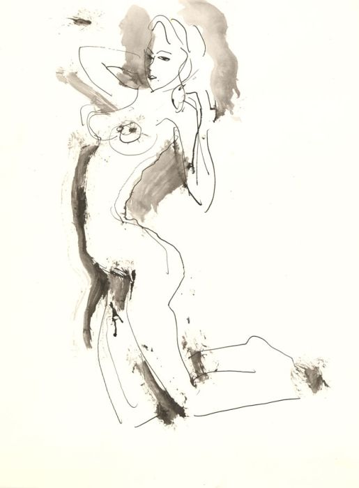 Peter Collins ARCA - Set of Three c.1970s Pen and Ink Studies of a Nude