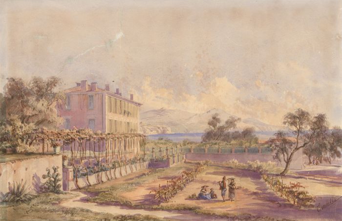 Fine Mid 19th Century Watercolour - European Vineyard