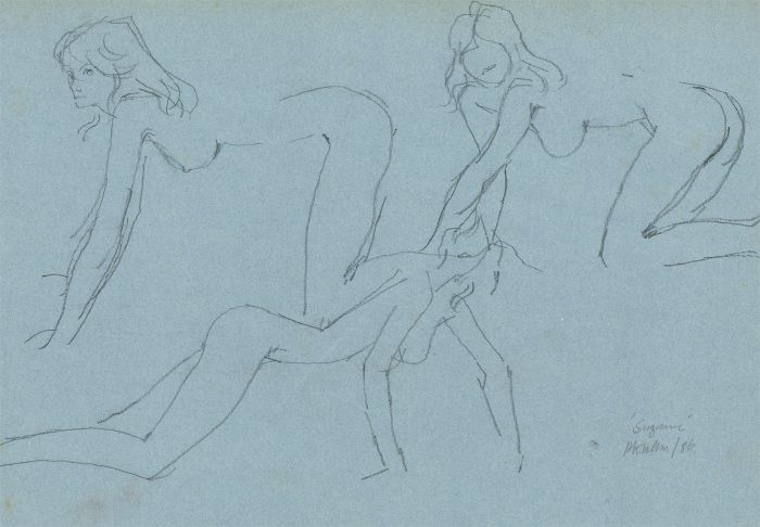 Peter Collins ARCA - A Set of 3 c. 1986 Graphite Drawings, Nudes, 'Suzanne'