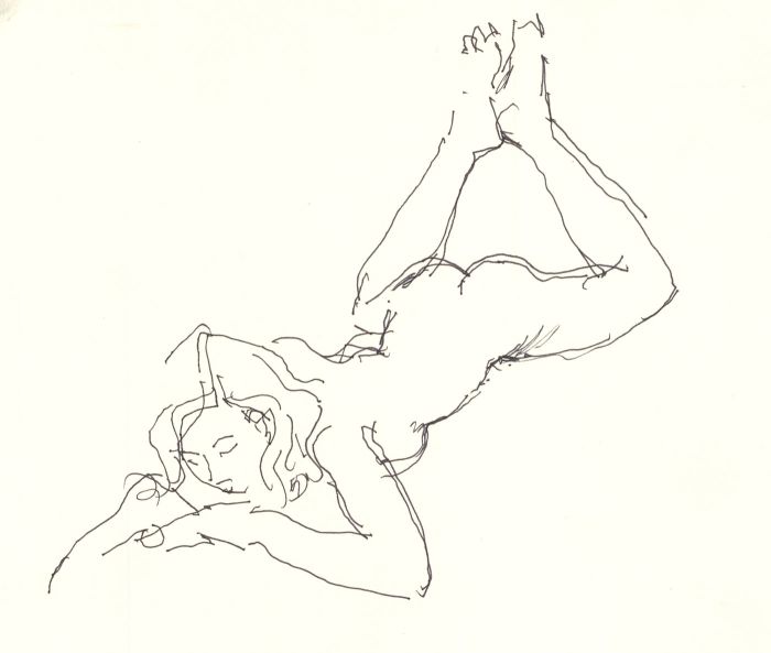 Peter Collins ARCA - A Set of 3 c.1970s Pen and Ink Drawings, Studies of Nudes