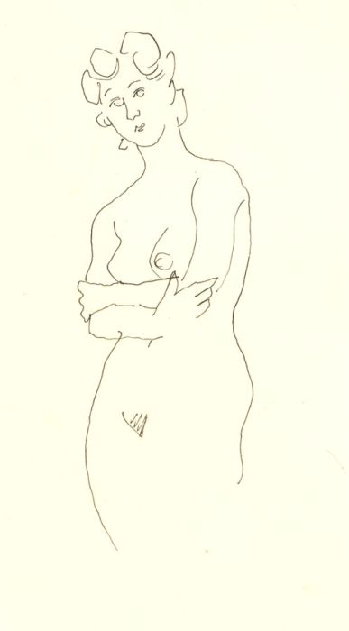 Peter Collins ARCA - A Set of 11 c.1970s Pen and Ink Drawings, Female Nudes