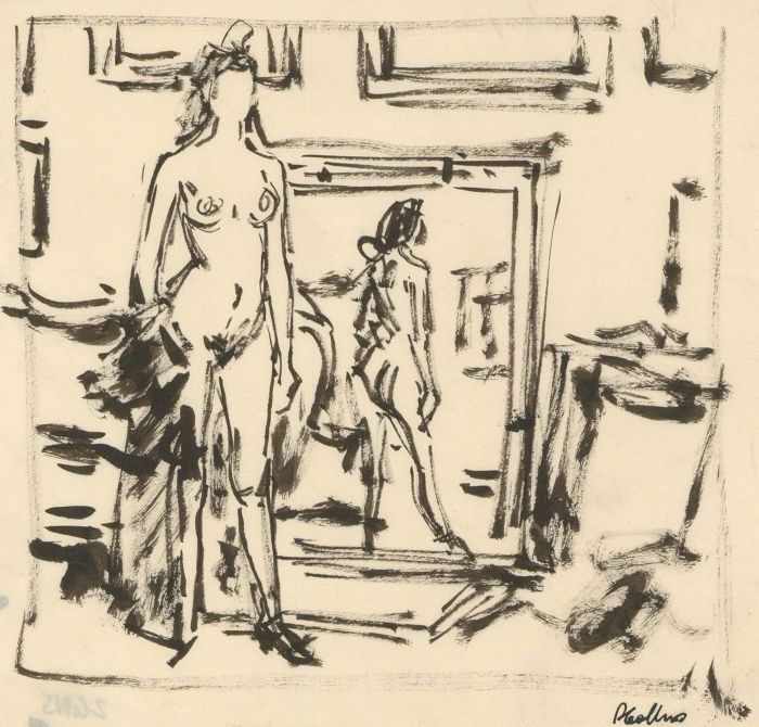 Peter Collins ARCA - A Set of 12 c.1970s Pen and Ink Drawings, Female Nudes