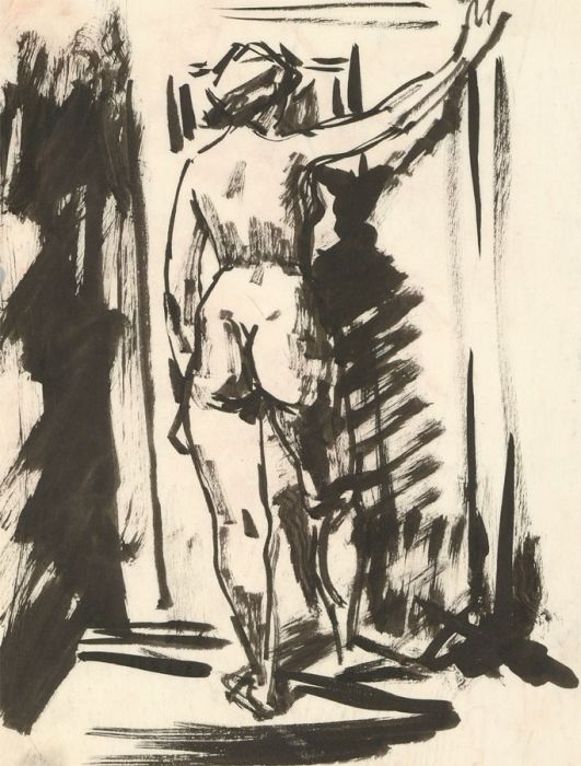 Peter Collins ARCA - A Set of 5 c.1970s Pen and Ink Drawings, Nudes in Interiors