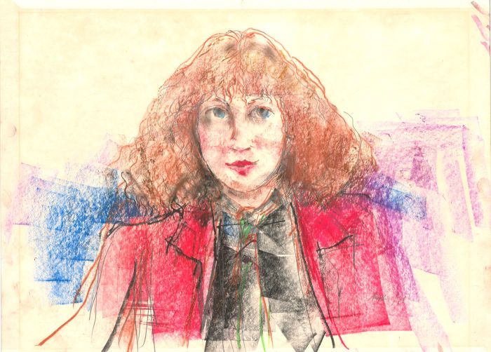 Peter Collins ARCA - Signed 1978 Pastel, Portrait of Woman In Pink Blazer