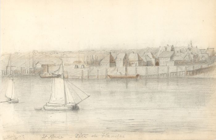 1870 Graphite Drawing - Antwerp