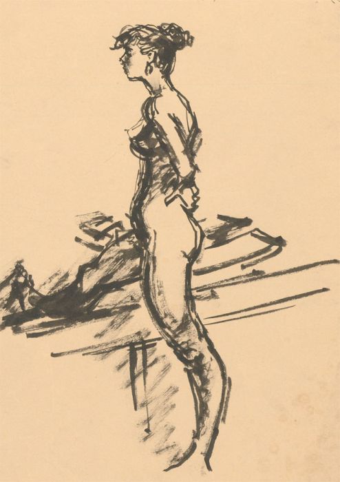 Peter Collins ARCA - Set of 7 c.1970s India Ink, Studies of Nude Models