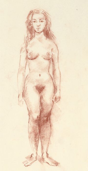Peter Collins ARCA - Set of 3 c.1970s Sanguine Studies of a Female Nude