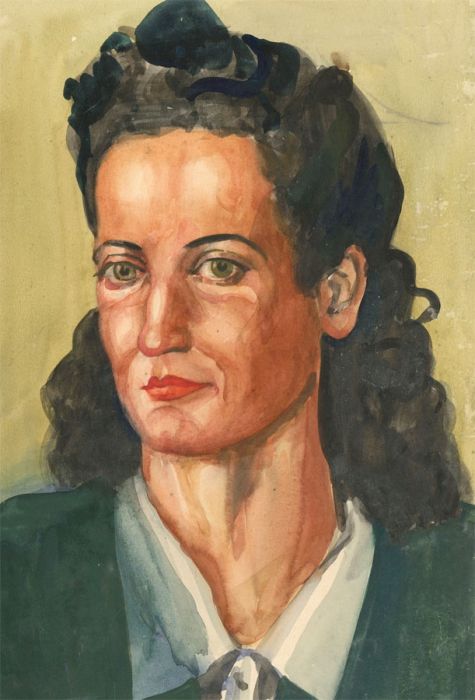 Peter Collins ARCA - c.1970s Watercolour, Portrait of a Servicewoman