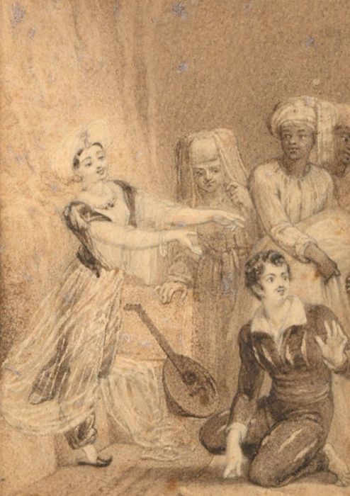 Eliza Sharpe (1796-1874) RWS- Triple Mounted 1823 Sepia Illustrations, Gil Blas