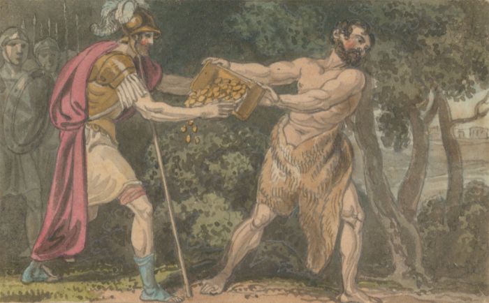 Attributed to Richard Westall (1765-1836) RA - Watercolour, Timon of Athens